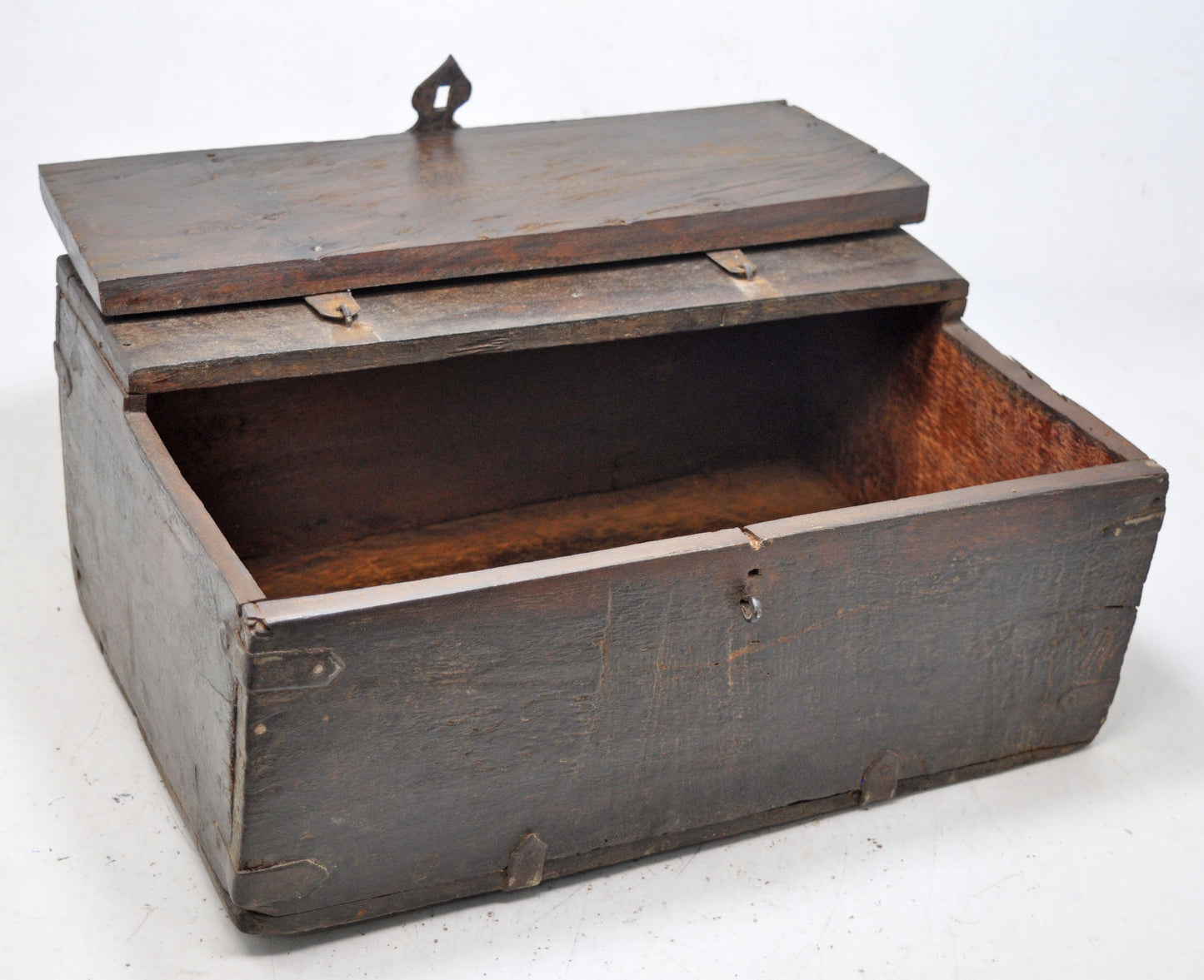 Antique Wooden Large Size Storage Chest Box Original Old Hand Crafted