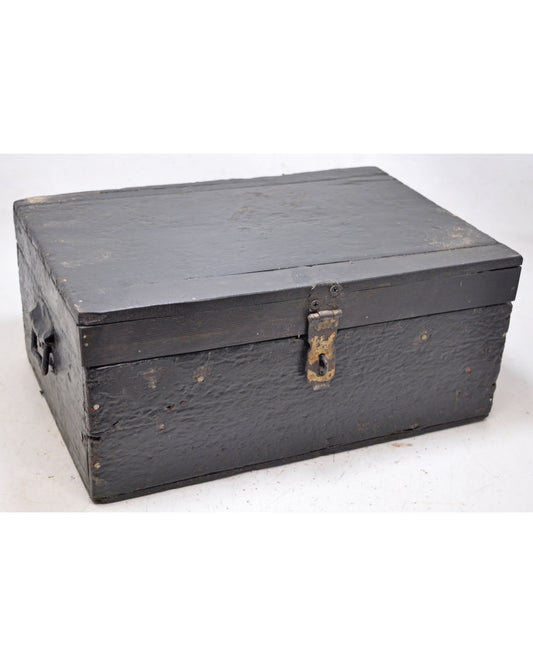 Antique Wooden Large Merchants Cash Chest Box Original Old Hand Crafted