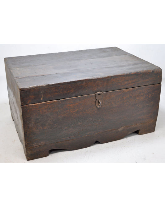 Antique Wooden Large Merchants Cash Chest Box Original Old Hand Crafted