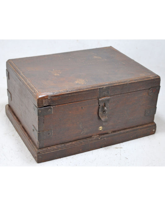 Antique Wooden Large Size Storage Chest Box Original Old Hand Crafted