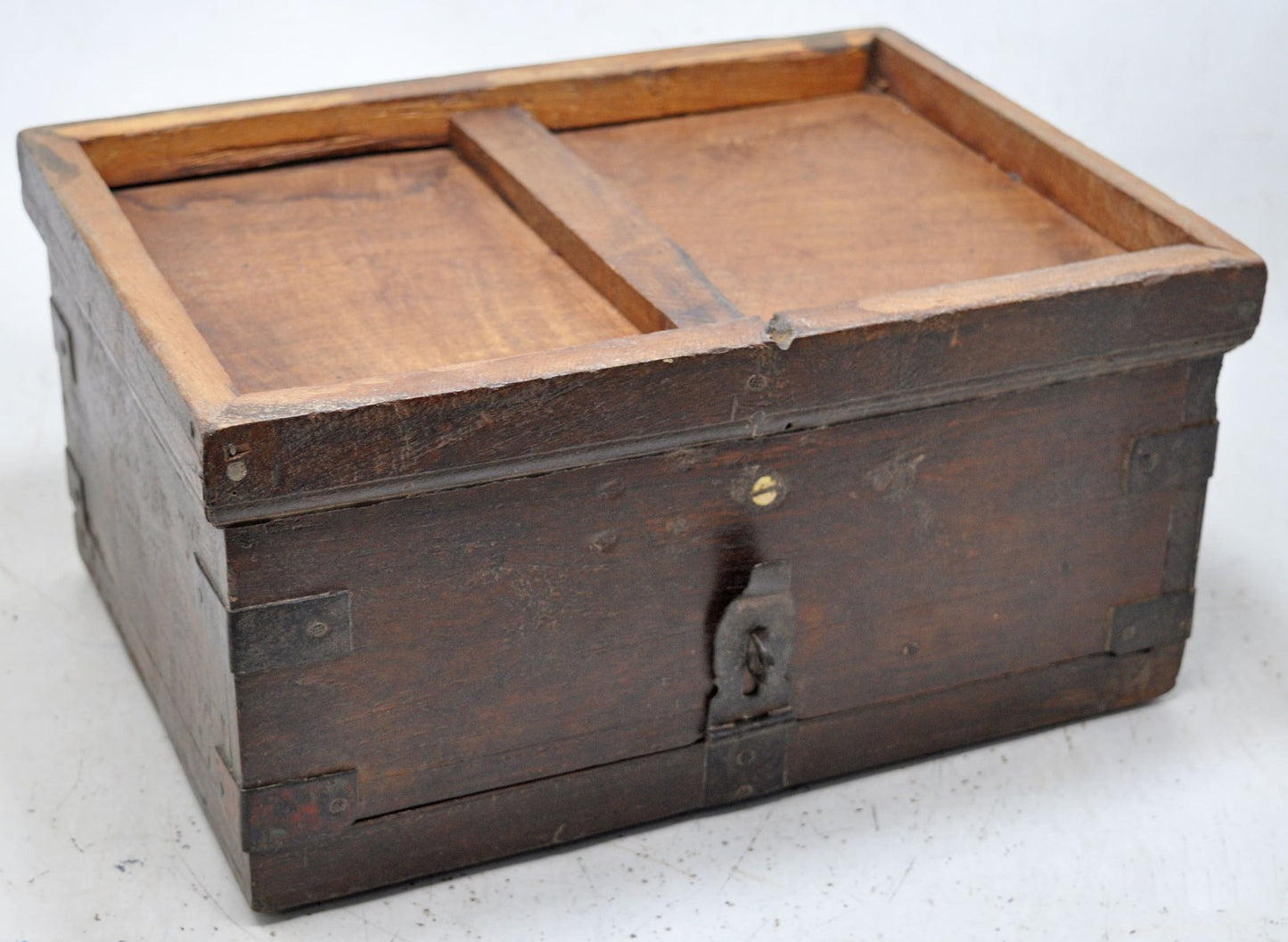 Antique Wooden Large Size Storage Chest Box Original Old Hand Crafted