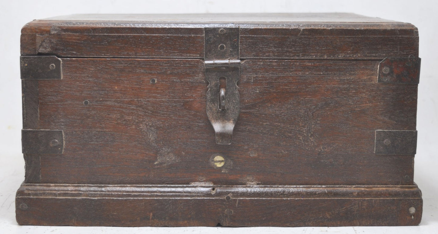 Antique Wooden Large Size Storage Chest Box Original Old Hand Crafted
