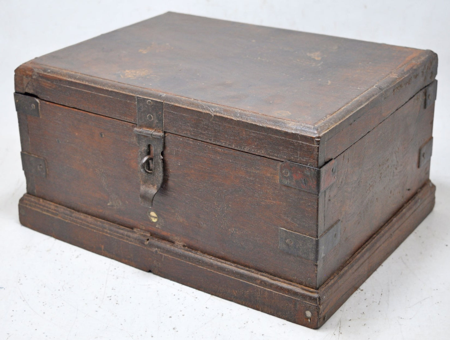 Antique Wooden Large Size Storage Chest Box Original Old Hand Crafted