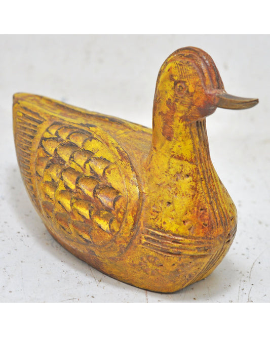 Vintage Wooden Bird Figurine Original Old Hand Carved Painted