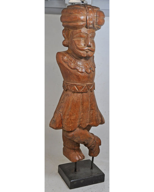 Antique Wooden Large Watchman Statue Figurine Original Old Fine Hand Carved