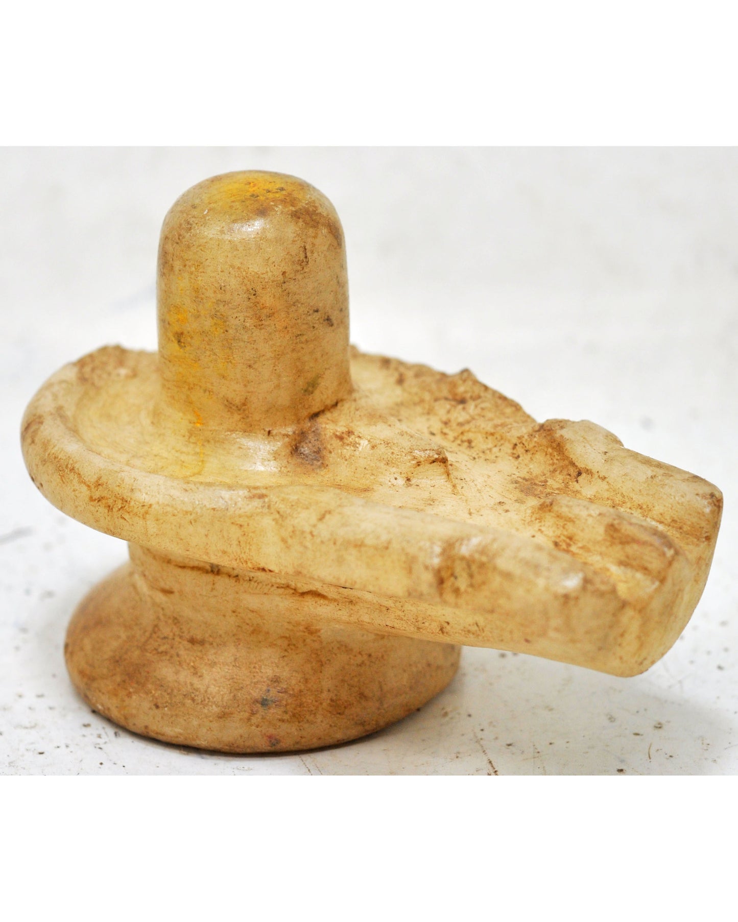 Antique White Marble God Shiva Linga Idol Figurine Original Old Fine Hand Carved