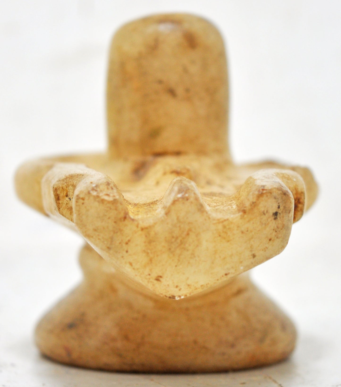 Antique White Marble God Shiva Linga Idol Figurine Original Old Fine Hand Carved