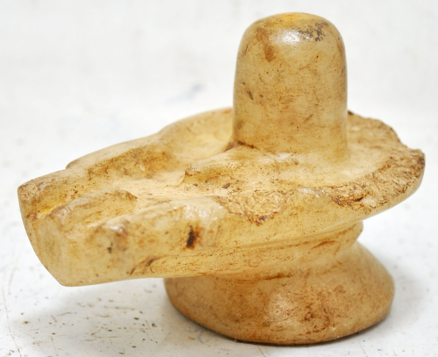 Antique White Marble God Shiva Linga Idol Figurine Original Old Fine Hand Carved