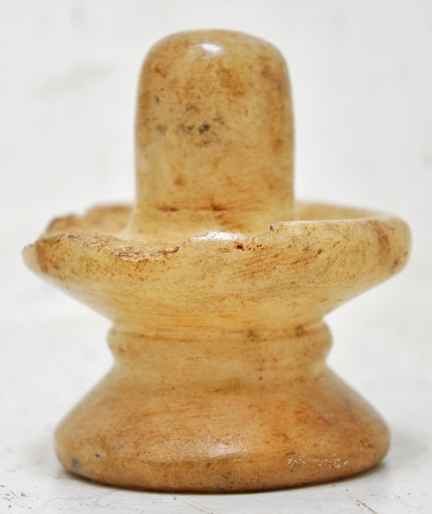 Antique White Marble God Shiva Linga Idol Figurine Original Old Fine Hand Carved