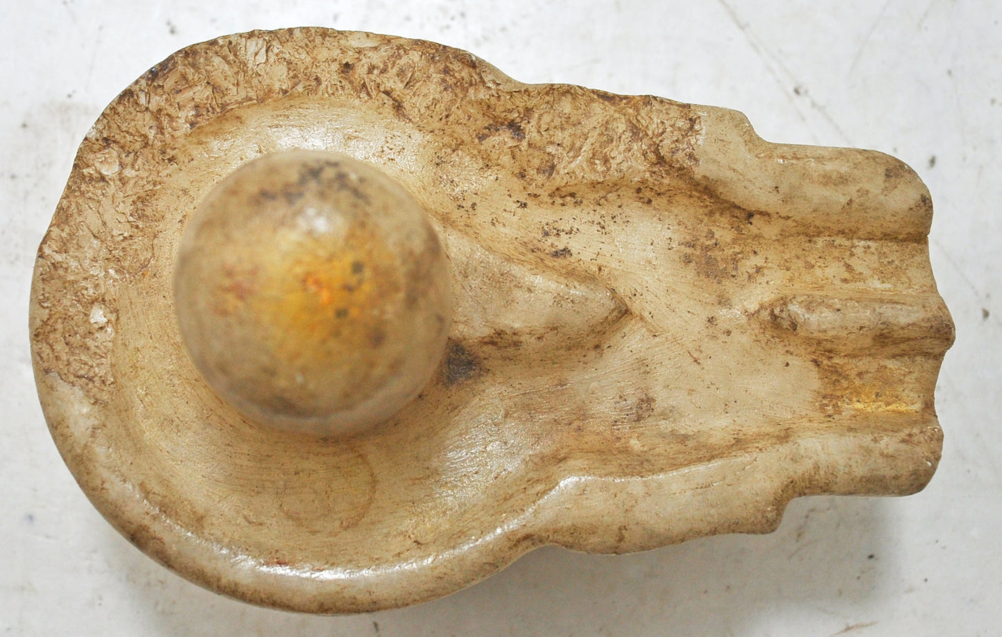 Antique White Marble God Shiva Linga Idol Figurine Original Old Fine Hand Carved