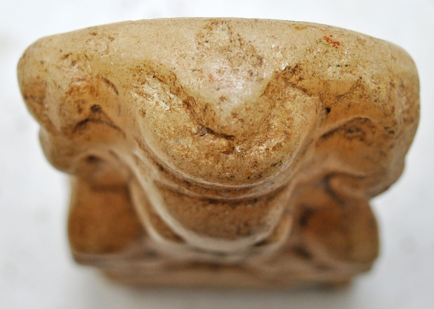 Antique White Marble God Ganesha Idol Figurine Original Old Fine Hand Carved