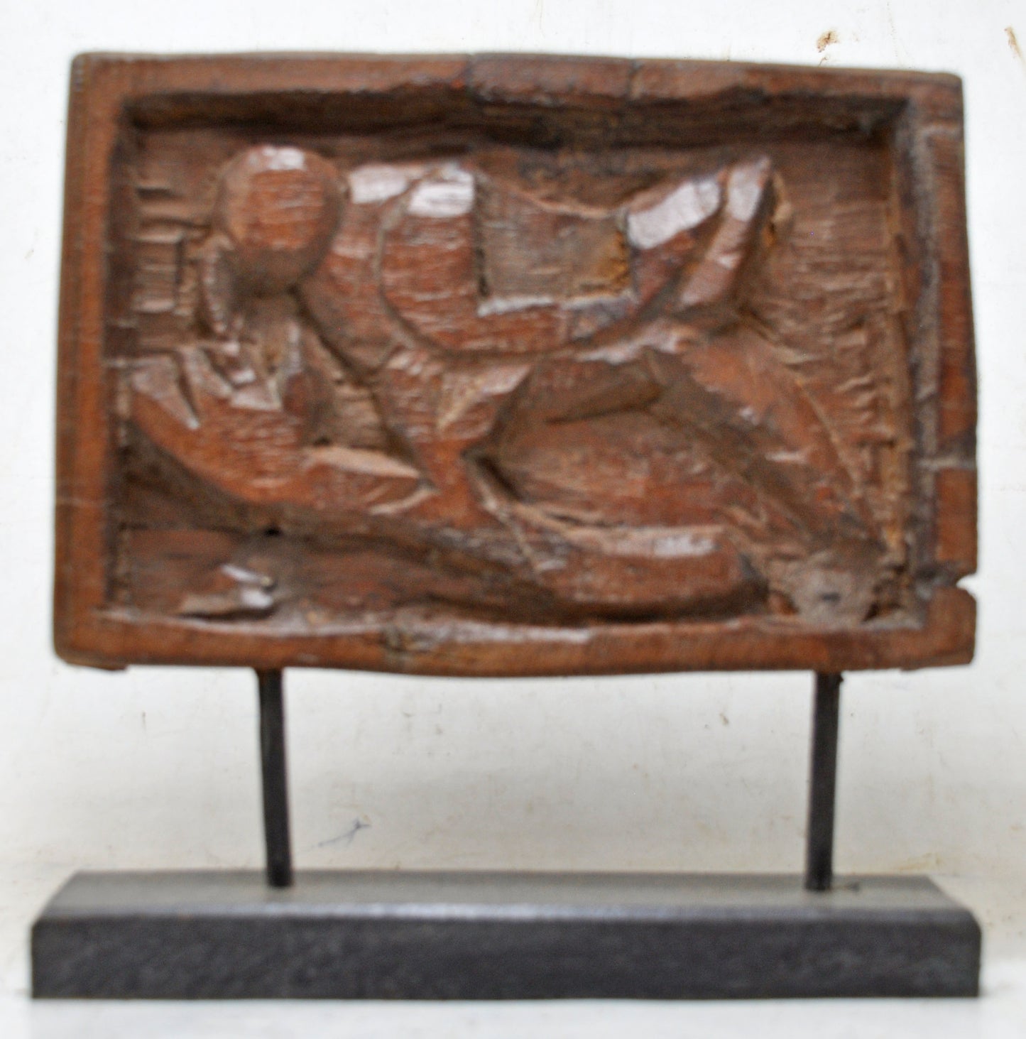 Antique Wooden Bird Carving Panel Plaque Original Old Hand Carved