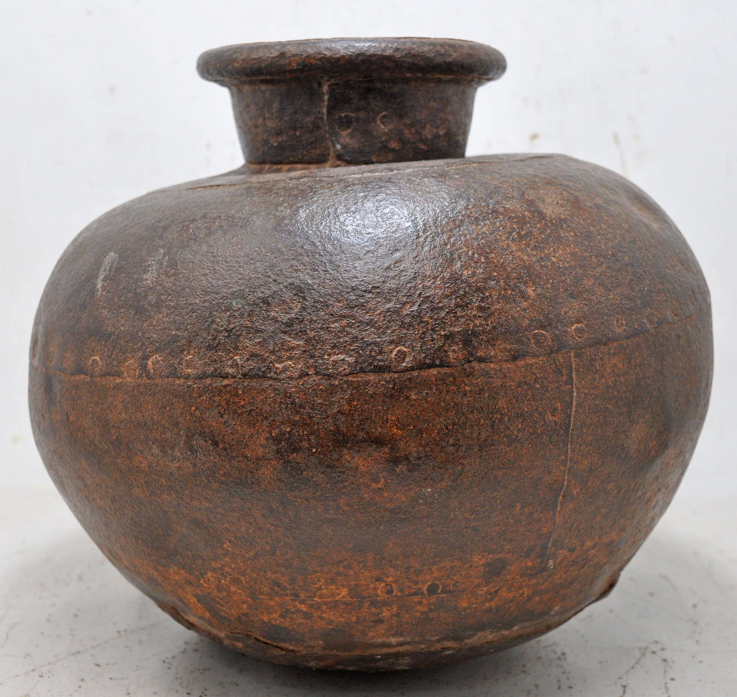 Antique Iron Round Kitchenware Water Matka Pot Original Old Hand Crafted