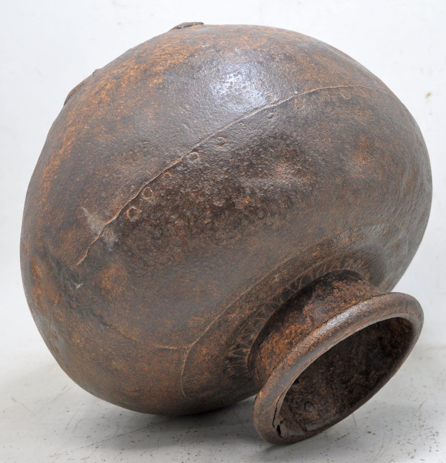 Antique Iron Round Kitchenware Water Matka Pot Original Old Hand Crafted