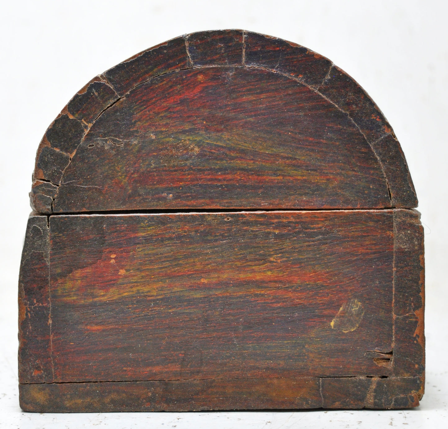 Vintage Wooden Half Round Storage Box Original Old Hand Crafted