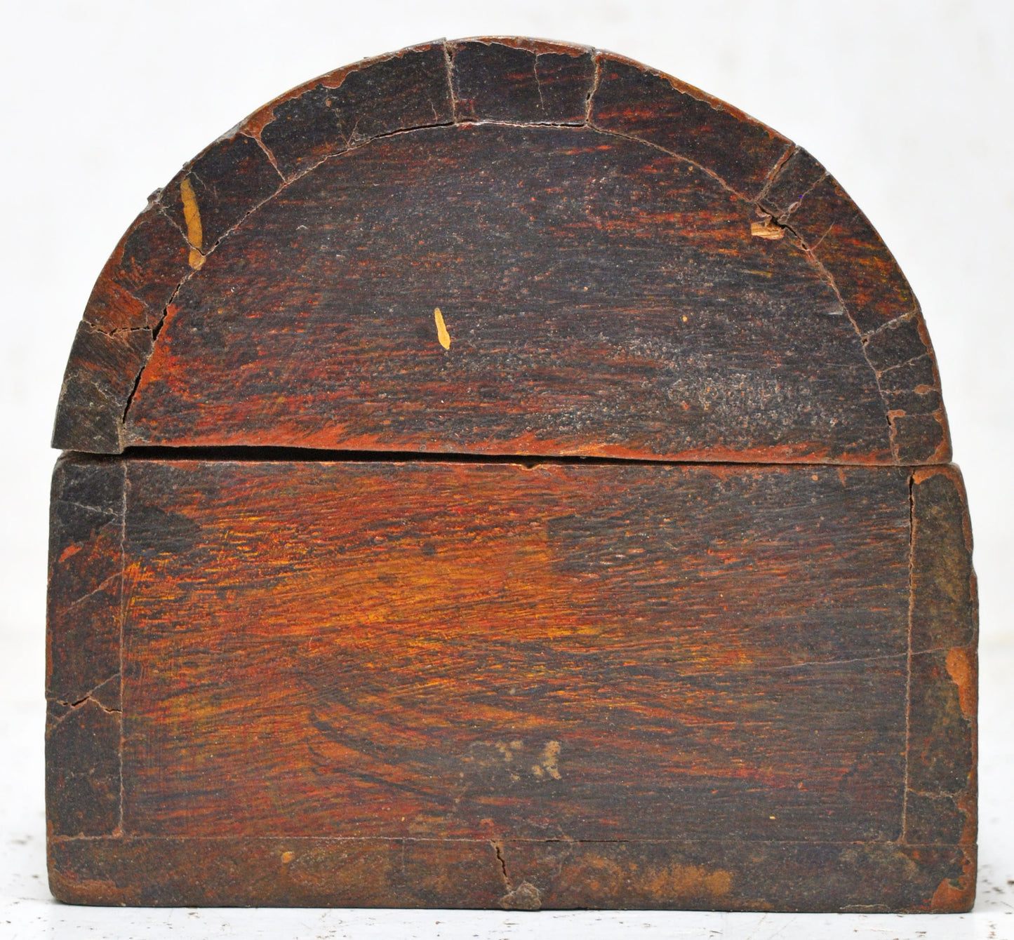 Vintage Wooden Half Round Storage Box Original Old Hand Crafted