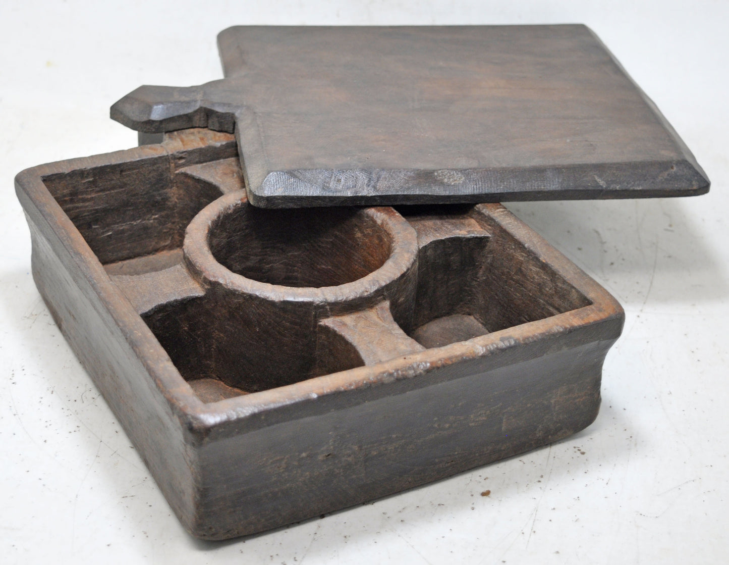 Antique Wooden Kitchenware Spice Box Original Old Hand Crafted Fine Interior