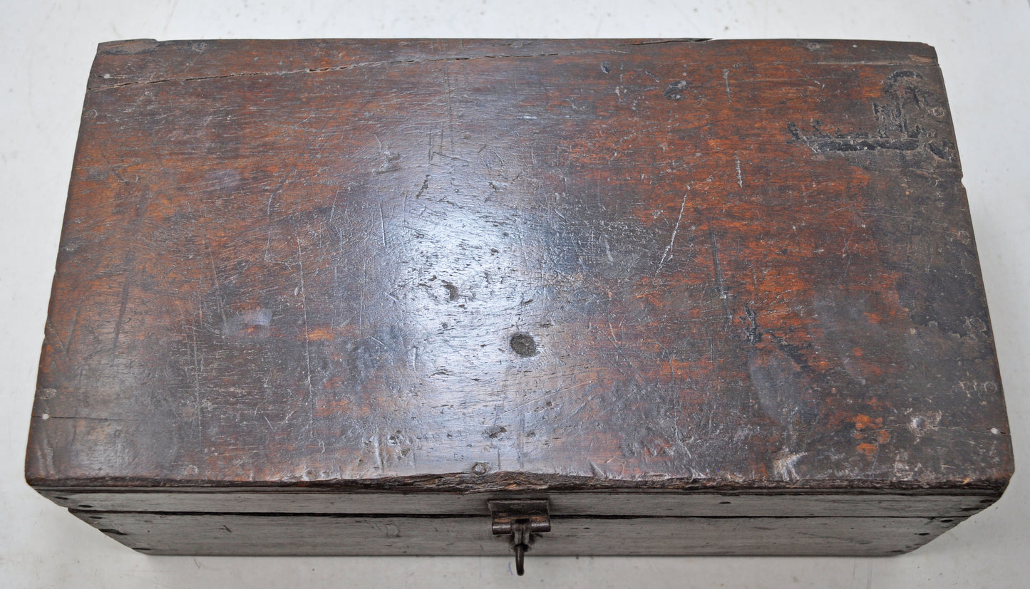 Antique Wooden Storage Chest Box Original Old Hand Crafted