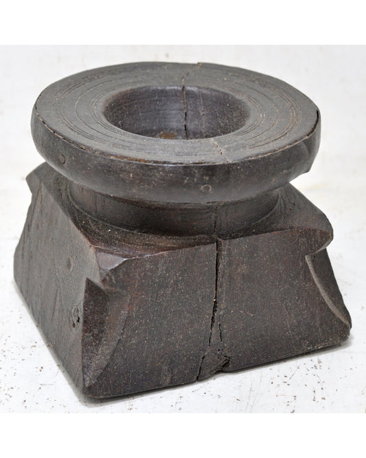 Antique Wooden Agricultural Seed Holder Bijni Original Old Hand Carved