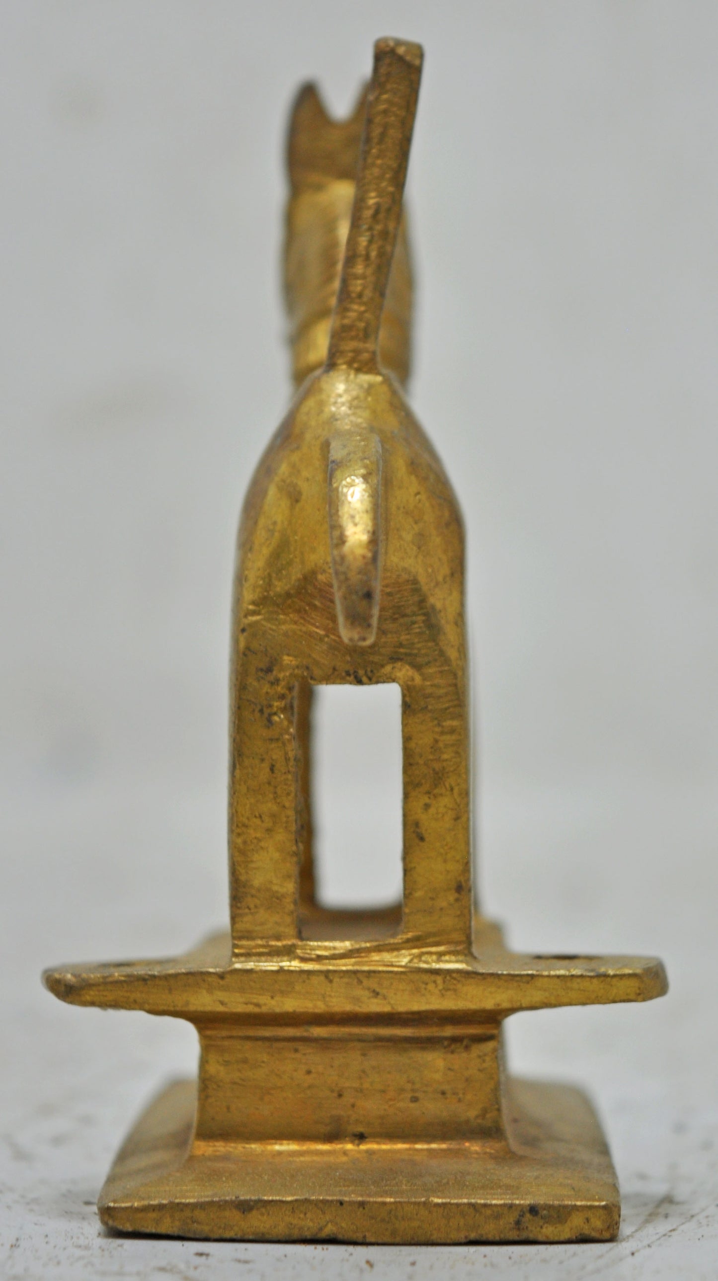 Antique Brass Standing Horse Figurine Original Old Hand Crafted Engraved