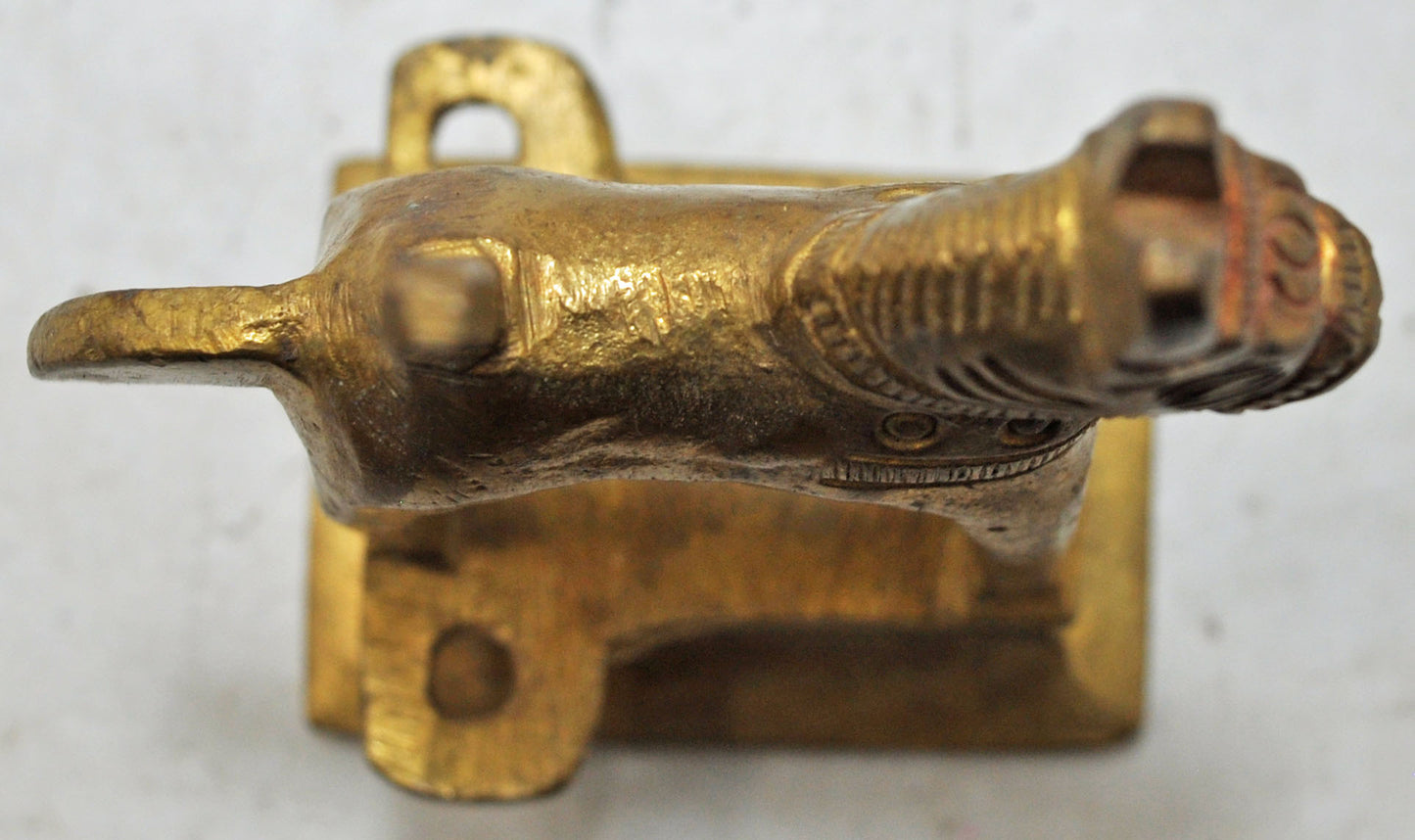 Antique Brass Standing Horse Figurine Original Old Hand Crafted Engraved