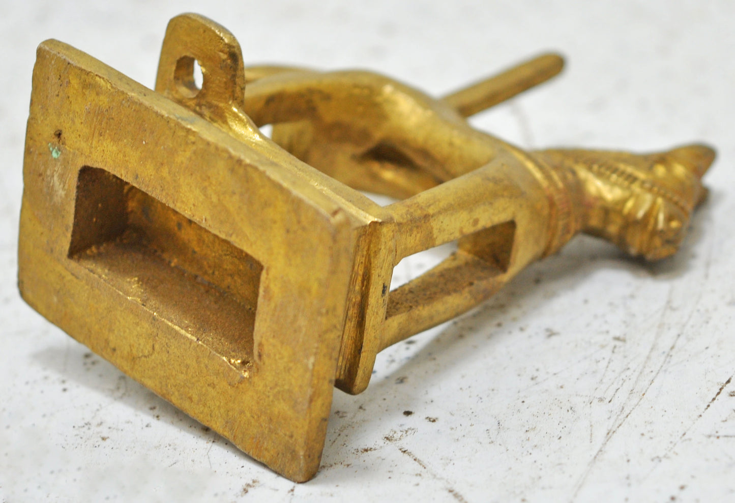 Antique Brass Standing Horse Figurine Original Old Hand Crafted Engraved