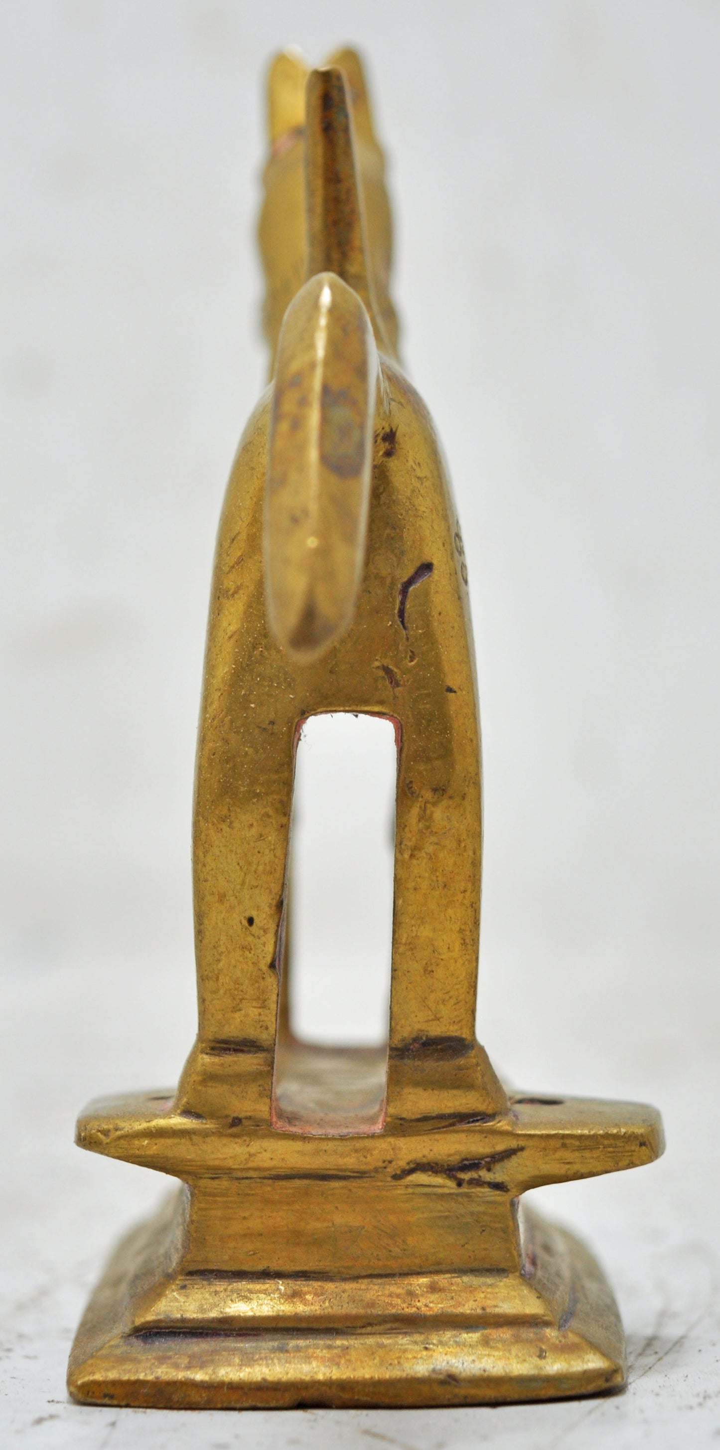 Antique Brass Standing Horse Figurine Original Old Hand Crafted Engraved