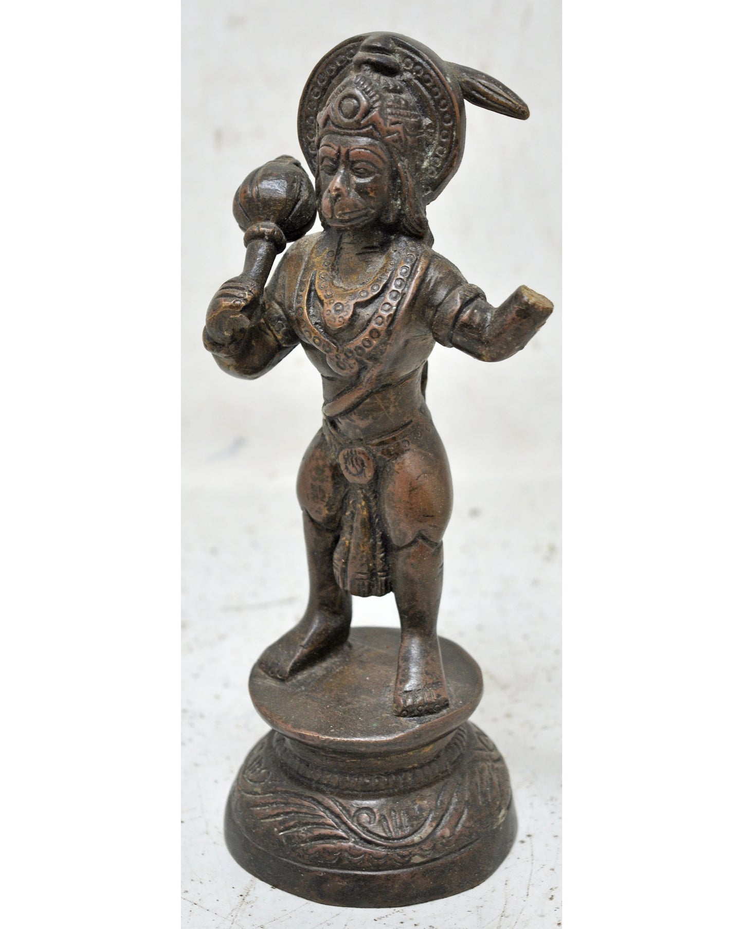 Antique Brass God Hanuman Idol Figurine Original Old Very Fine Hand Crafted Engraved