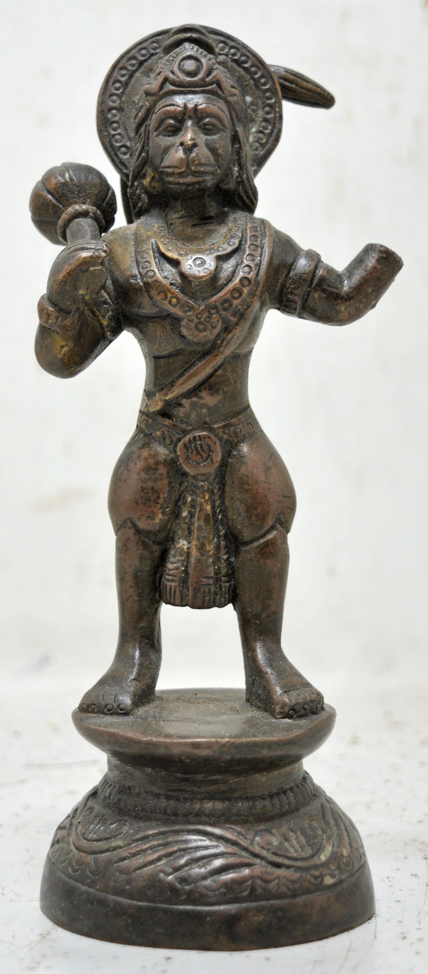 Antique Brass God Hanuman Idol Figurine Original Old Very Fine Hand Crafted Engraved