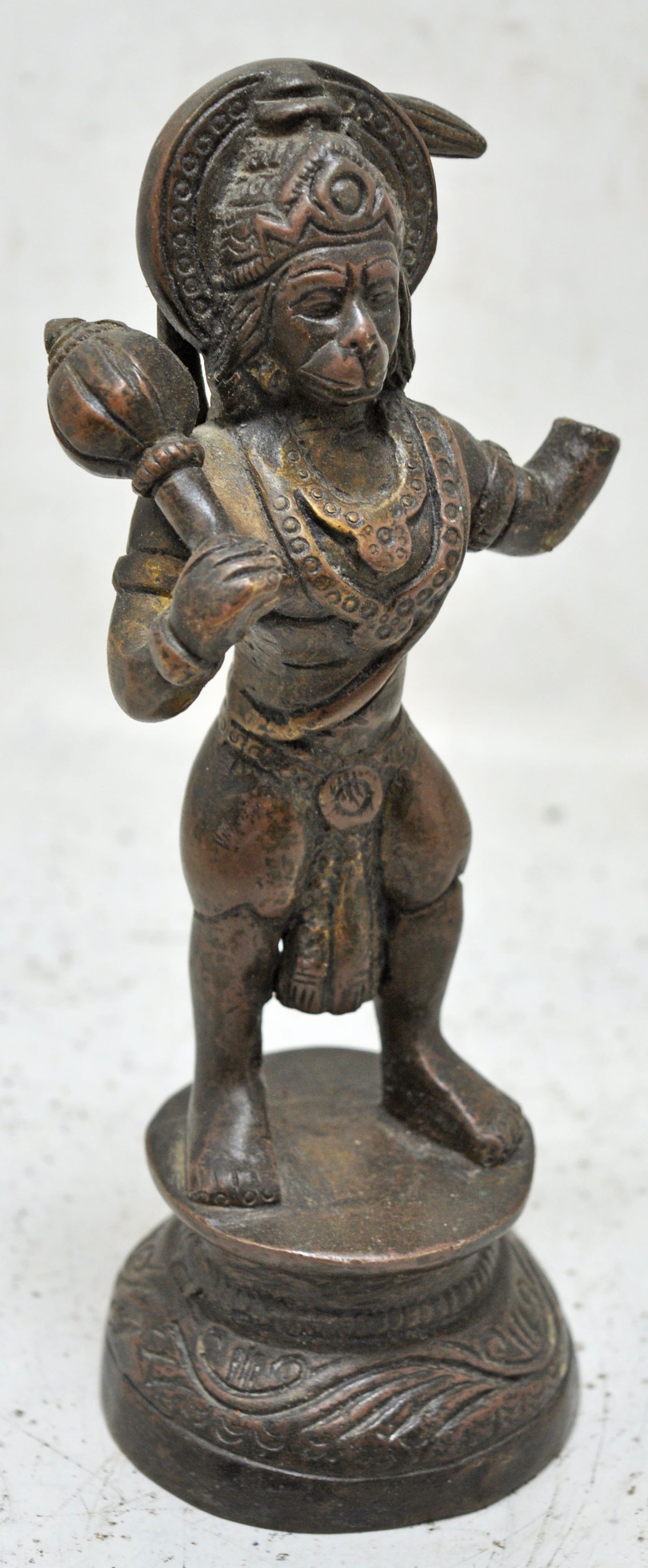 Antique Brass God Hanuman Idol Figurine Original Old Very Fine Hand Crafted Engraved