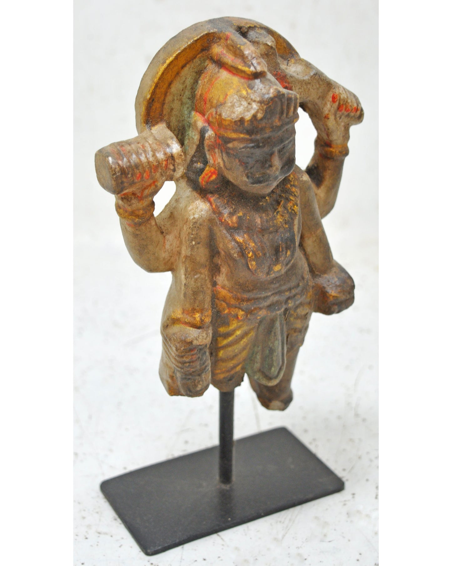 Antique White Marble God Vishnu Idol Figurine Original Old Fine Hand Carved