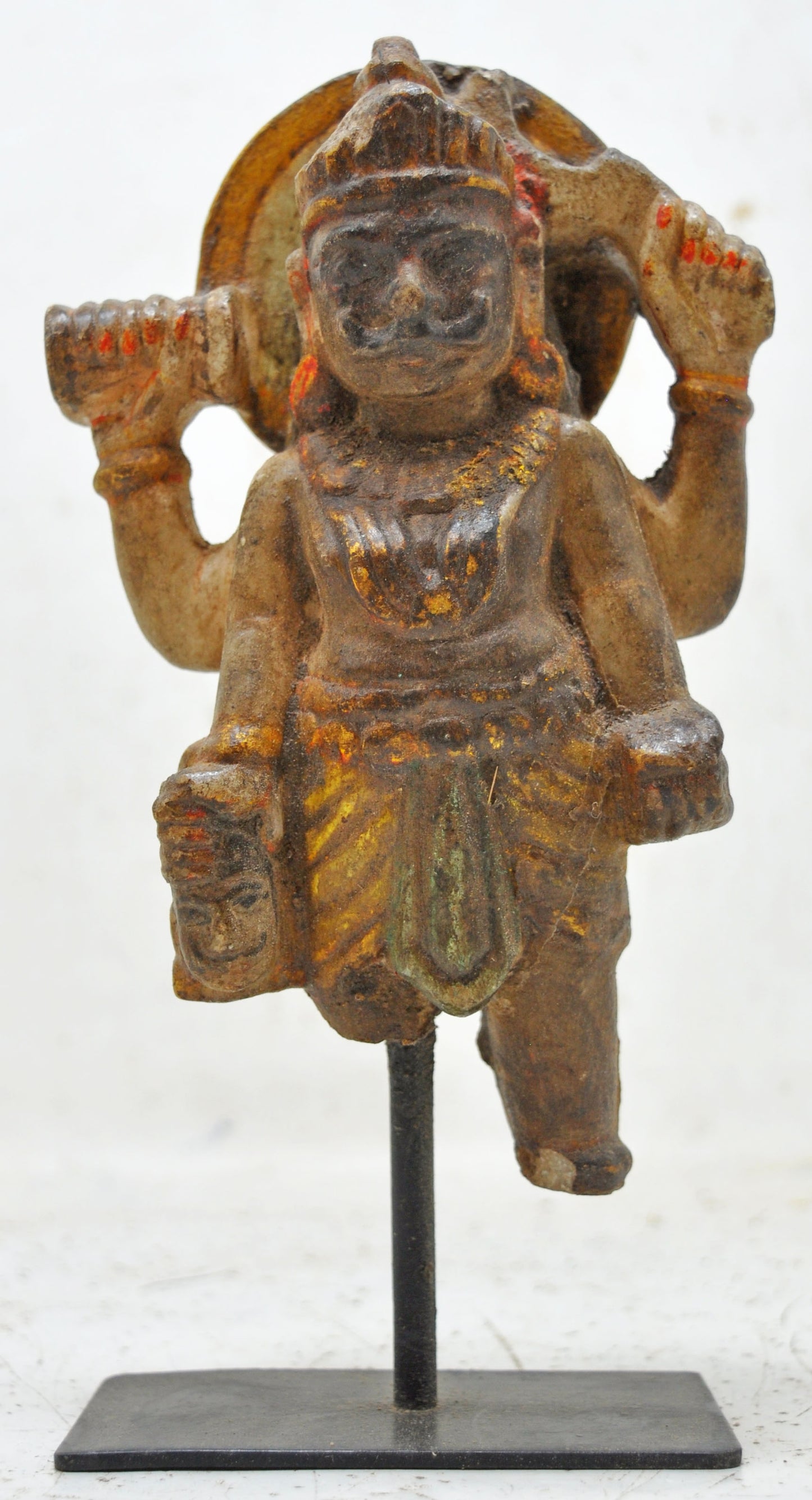 Antique White Marble God Vishnu Idol Figurine Original Old Fine Hand Carved