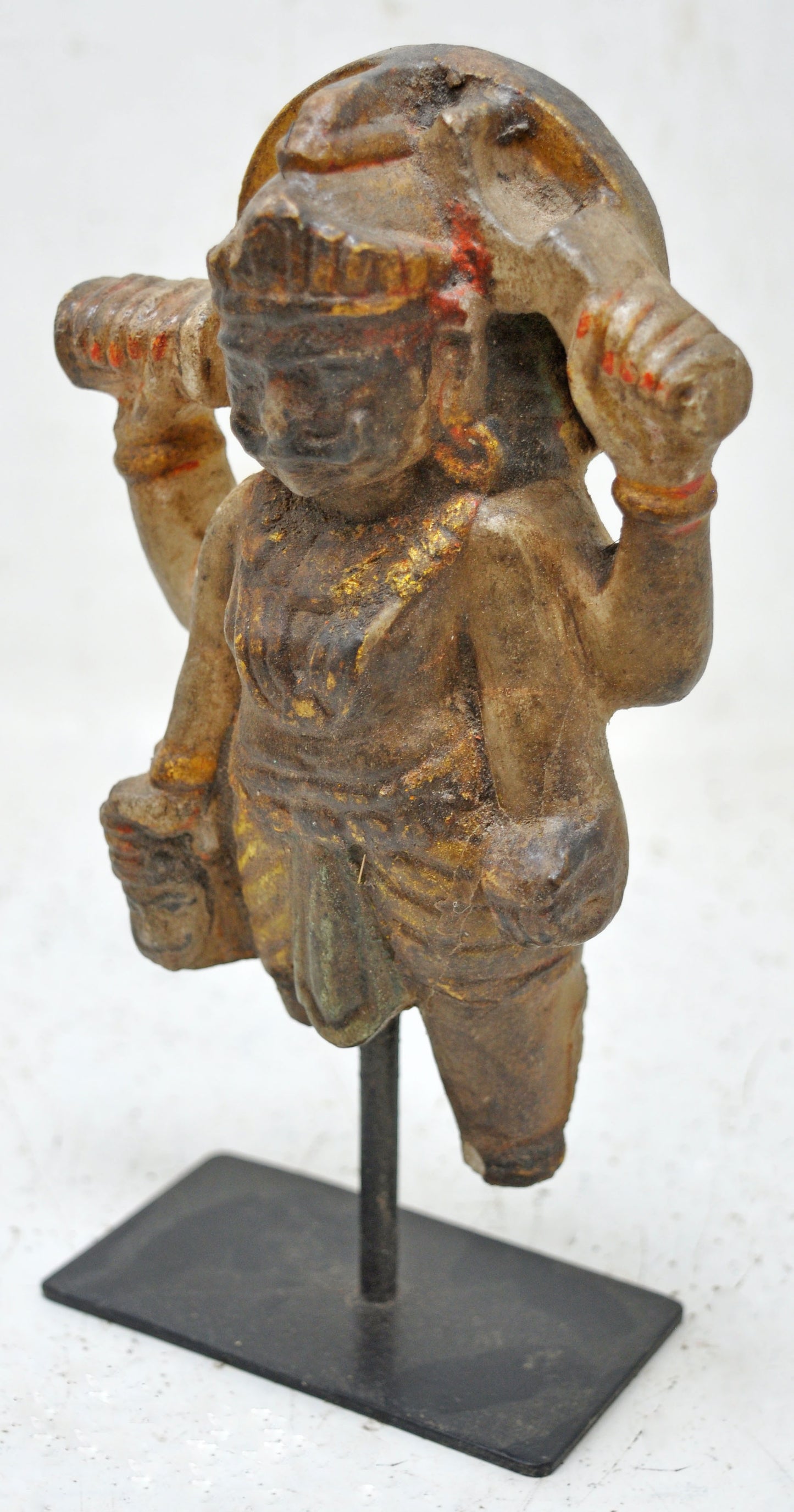 Antique White Marble God Vishnu Idol Figurine Original Old Fine Hand Carved