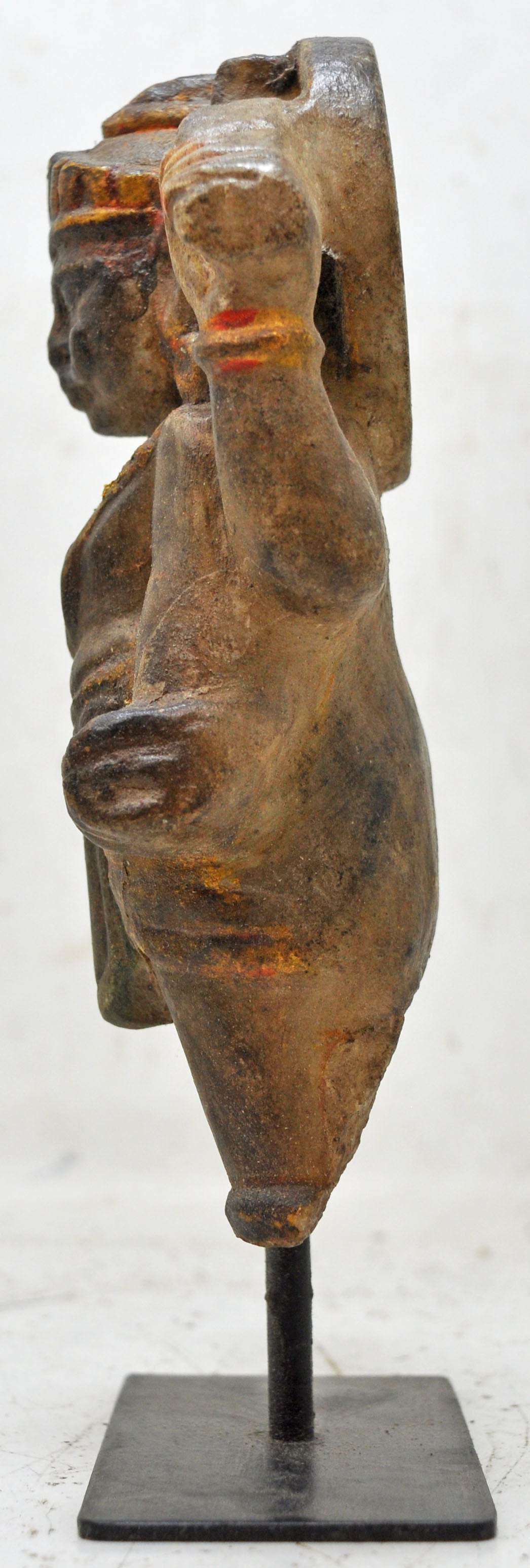 Antique White Marble God Vishnu Idol Figurine Original Old Fine Hand Carved