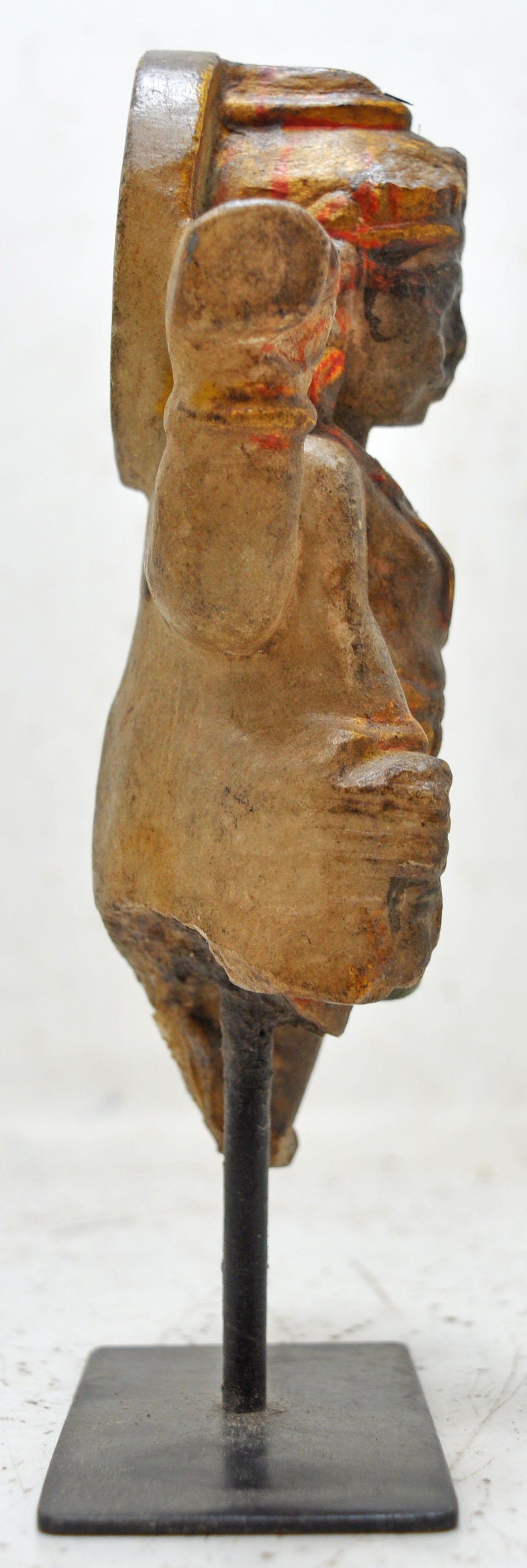 Antique White Marble God Vishnu Idol Figurine Original Old Fine Hand Carved