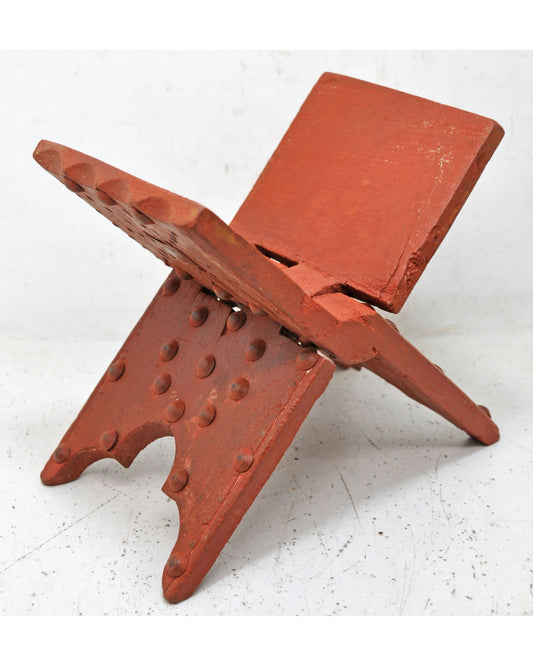 Antique Wooden Holy Quran Book Stand Original Old Hand Crafted Metal Fitted