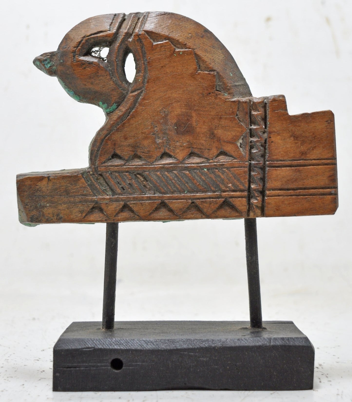 Antique Wooden Horse Head Bust Figurine Original Old Hand Carved