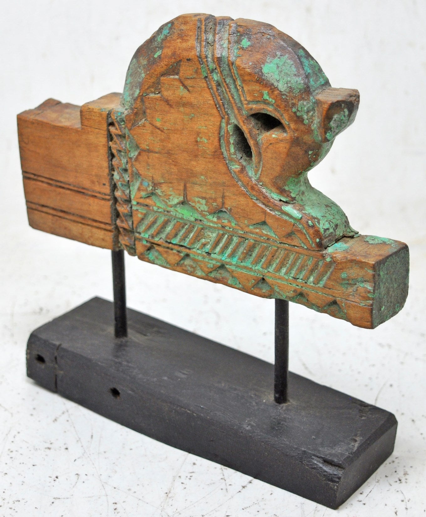 Antique Wooden Horse Head Bust Figurine Original Old Hand Carved