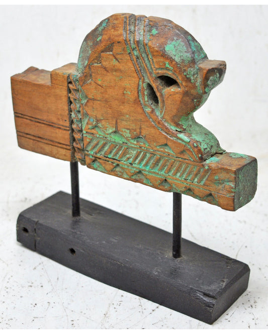 Antique Wooden Horse Head Bust Figurine Original Old Hand Carved