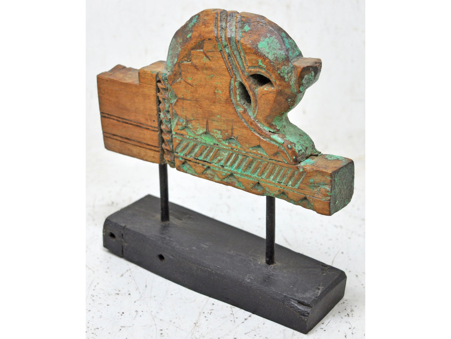 Antique Wooden Horse Head Bust Figurine Original Old Hand Carved