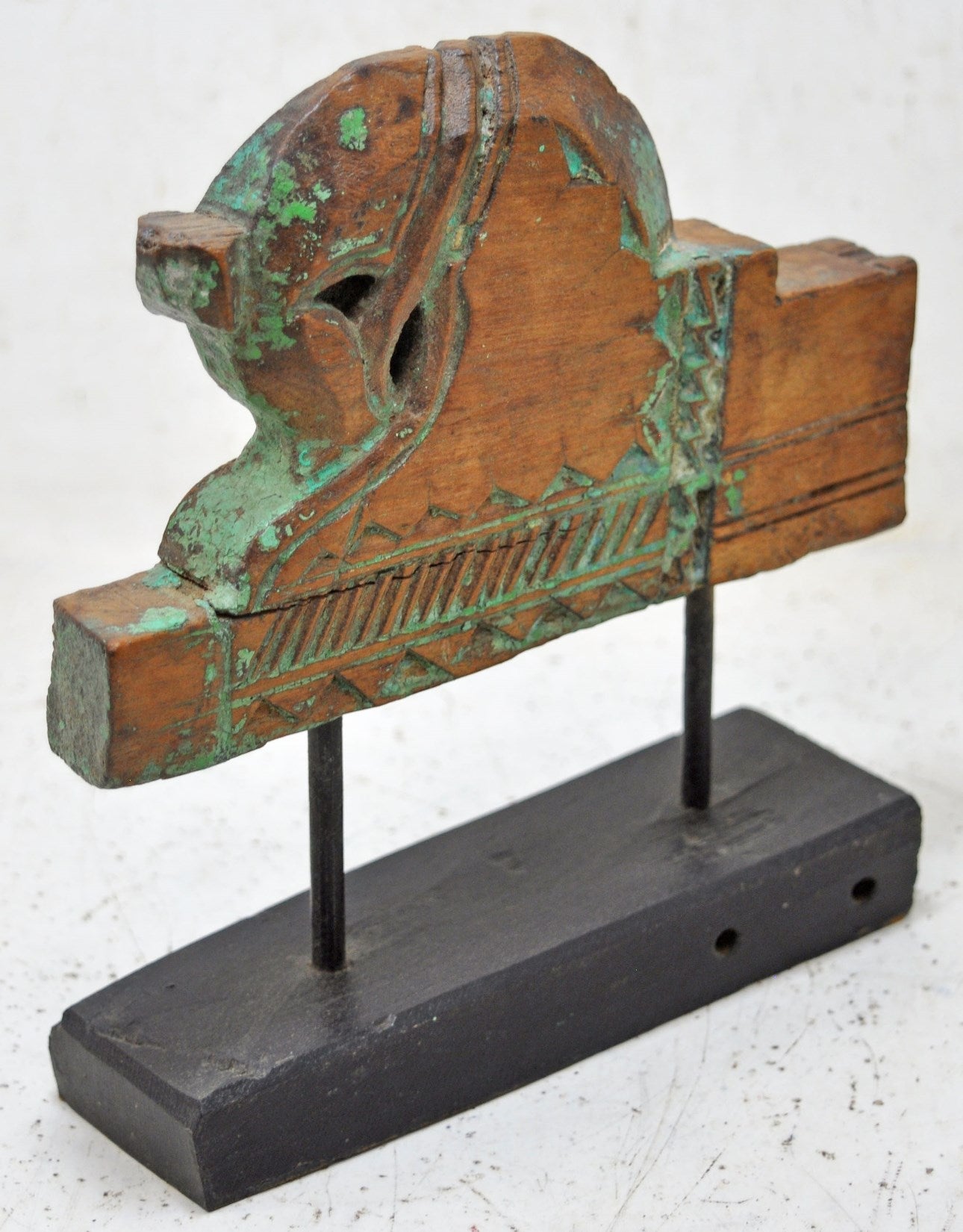 Antique Wooden Horse Head Bust Figurine Original Old Hand Carved