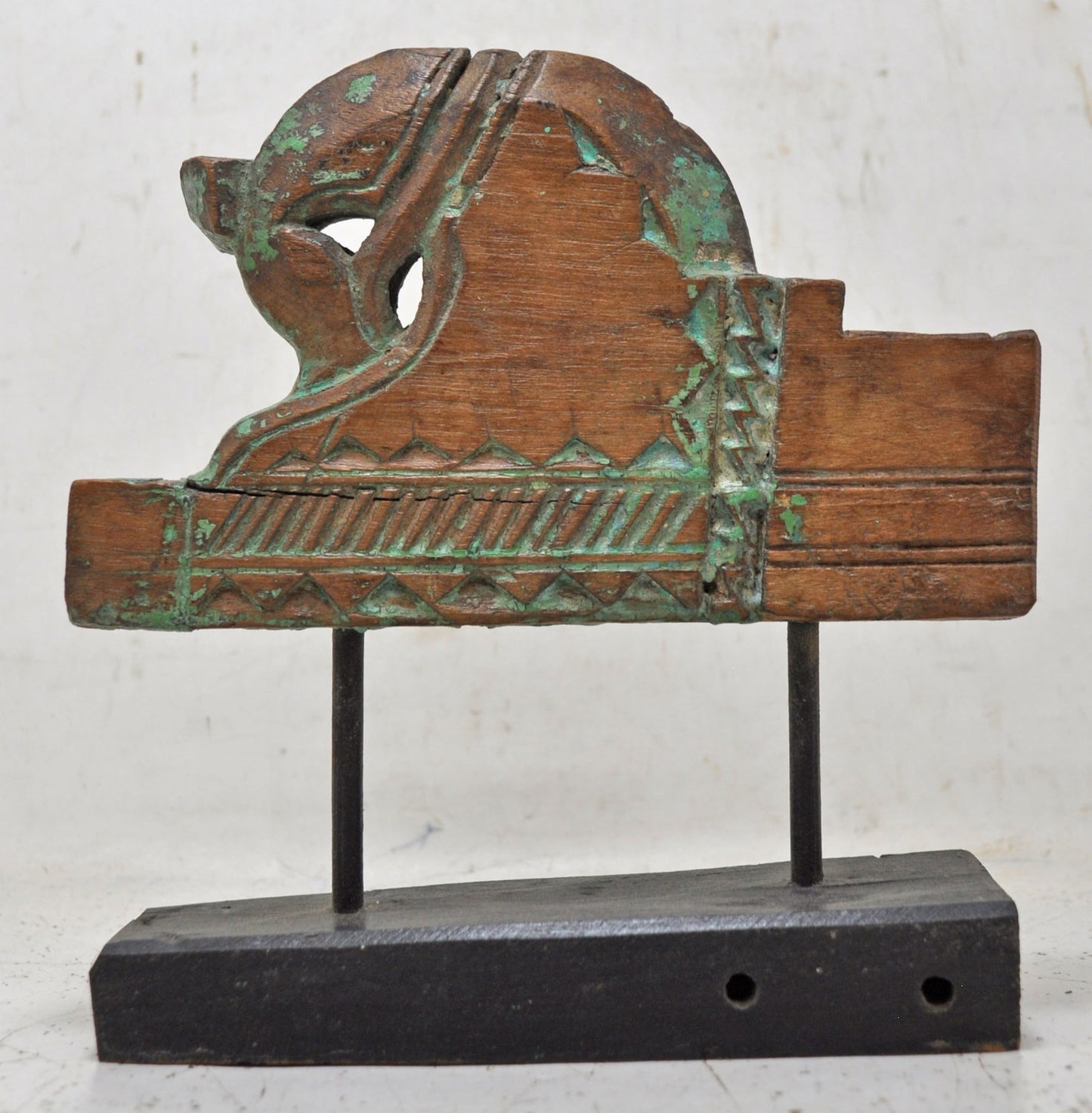 Antique Wooden Horse Head Bust Figurine Original Old Hand Carved