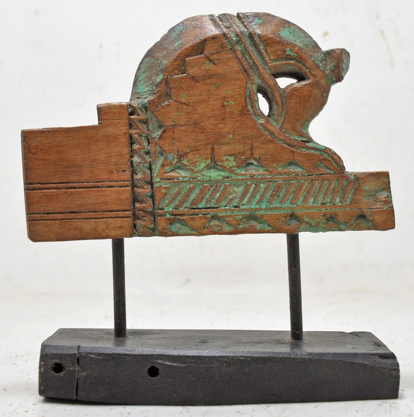 Antique Wooden Horse Head Bust Figurine Original Old Hand Carved