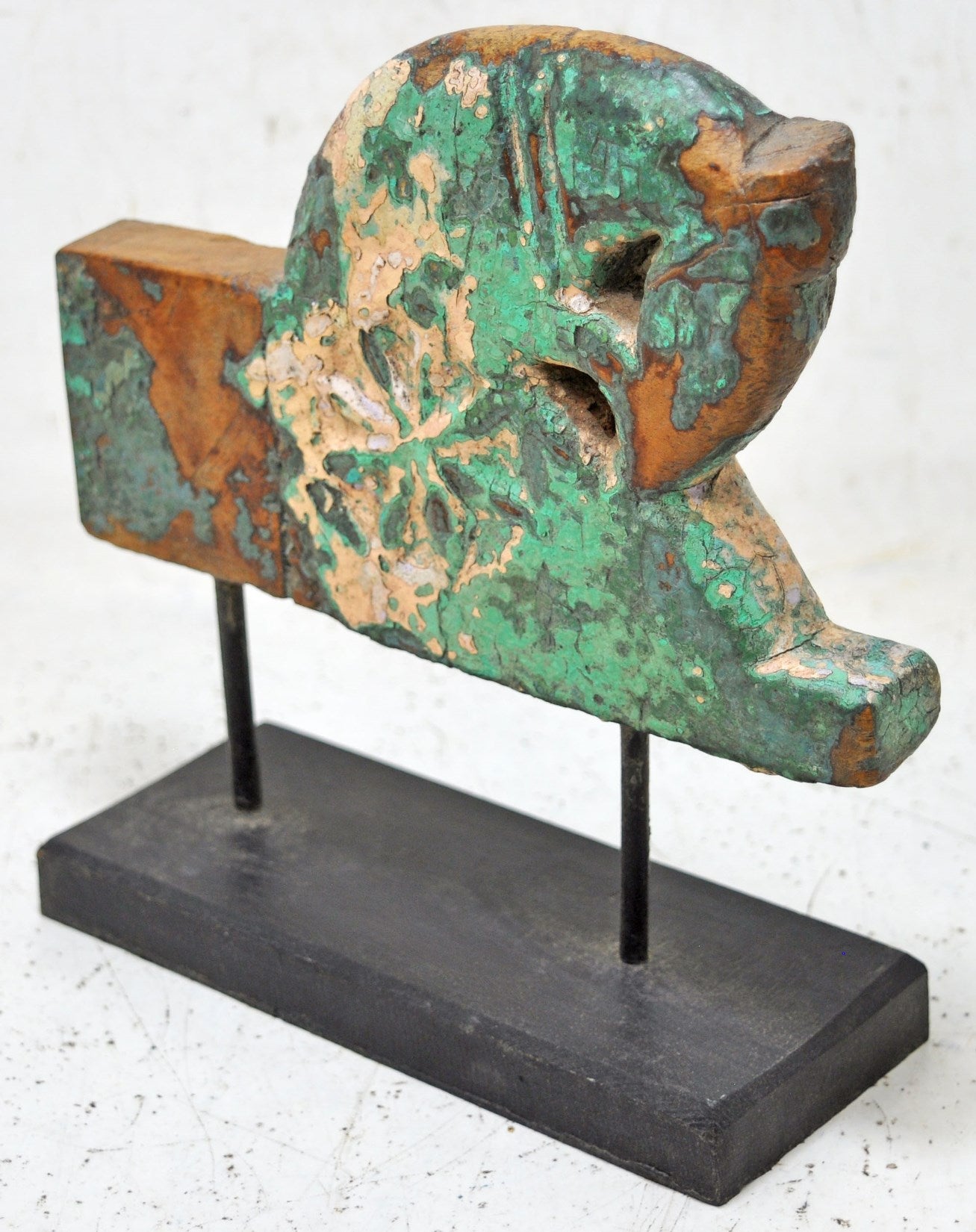 Antique Wooden Horse Head Bust Figurine Original Old Hand Carved