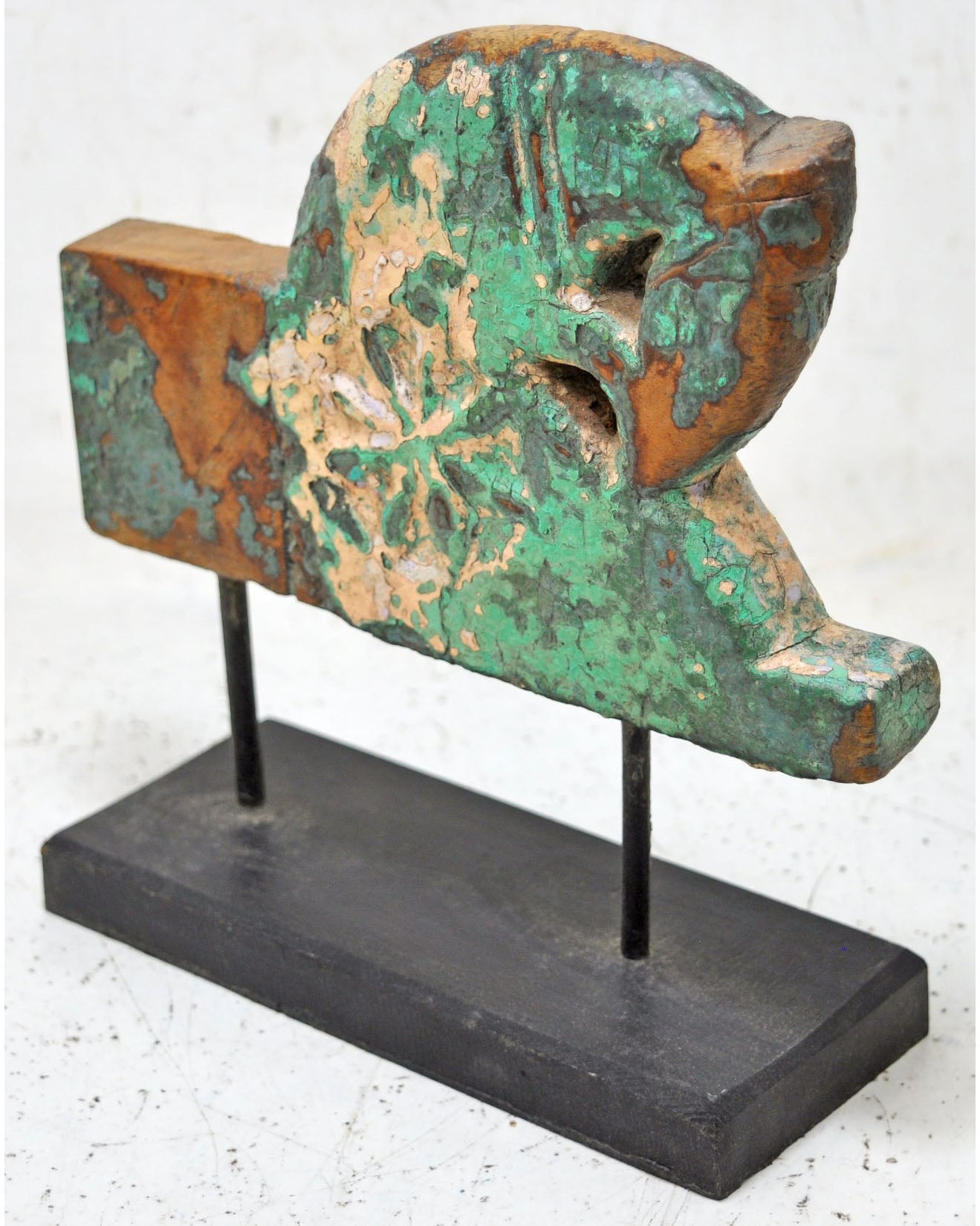 Antique Wooden Horse Head Bust Figurine Original Old Hand Carved
