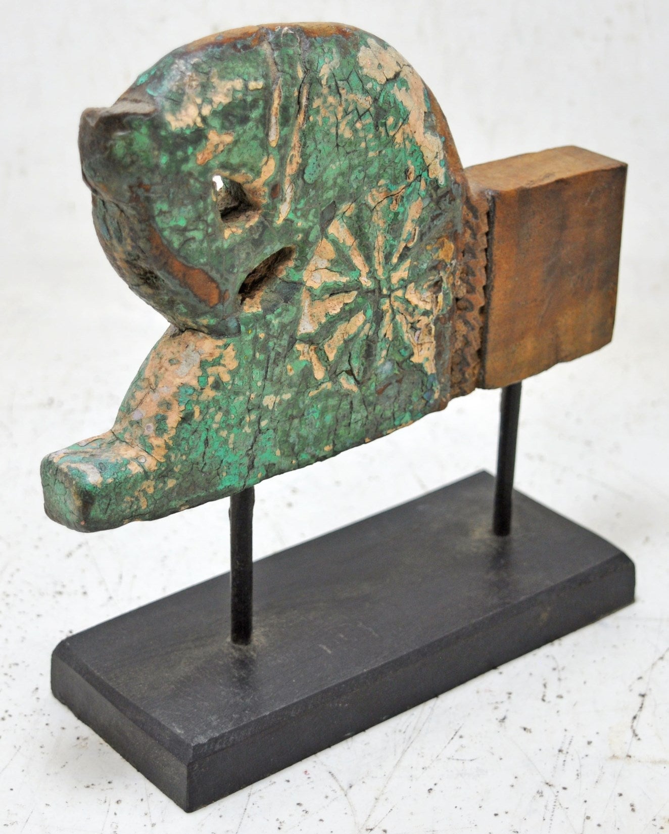 Antique Wooden Horse Head Bust Figurine Original Old Hand Carved
