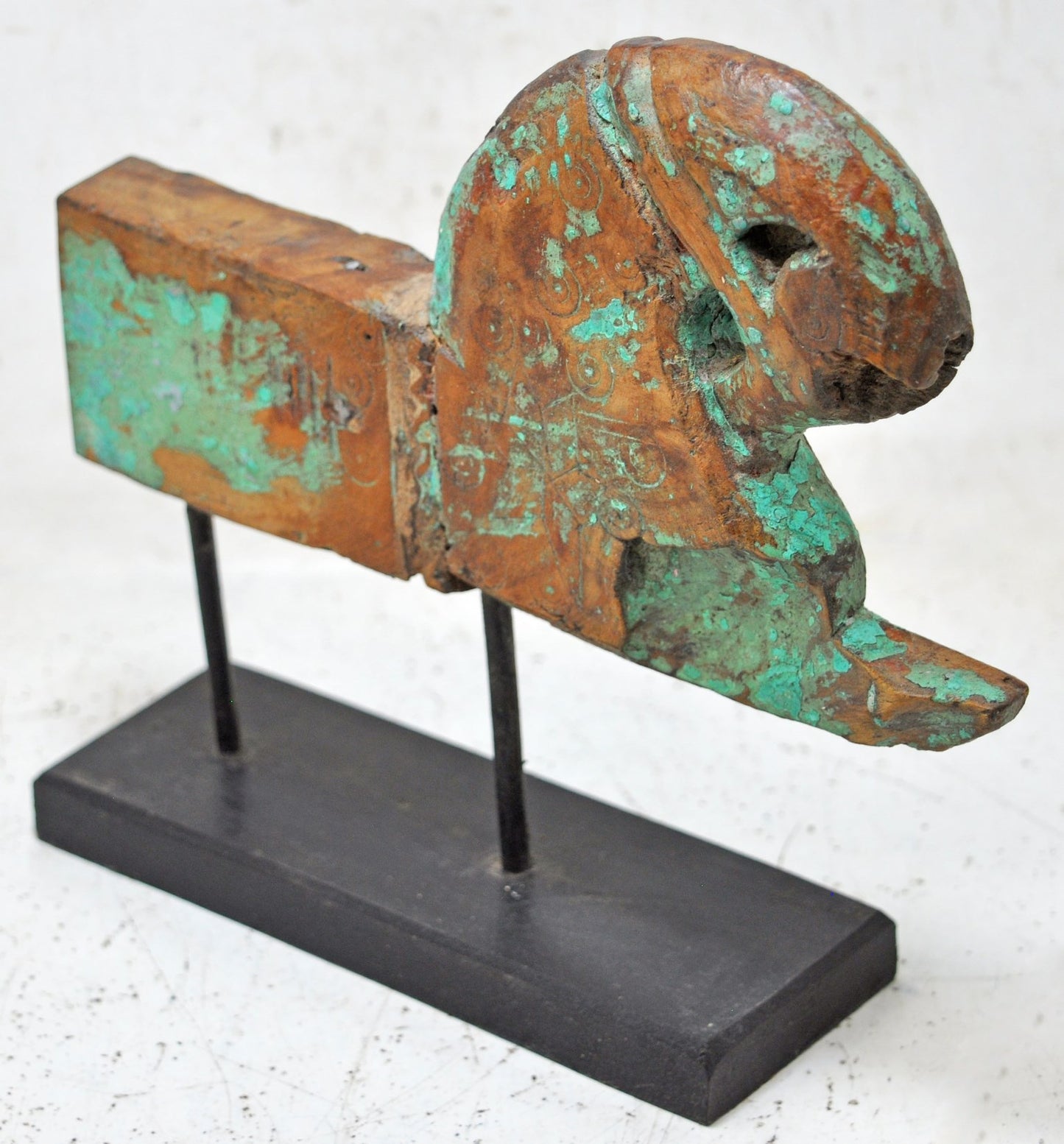 Antique Wooden Horse Head Bust Figurine Original Old Hand Carved