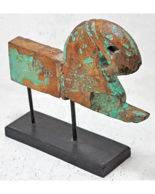 Antique Wooden Horse Head Bust Figurine Original Old Hand Carved