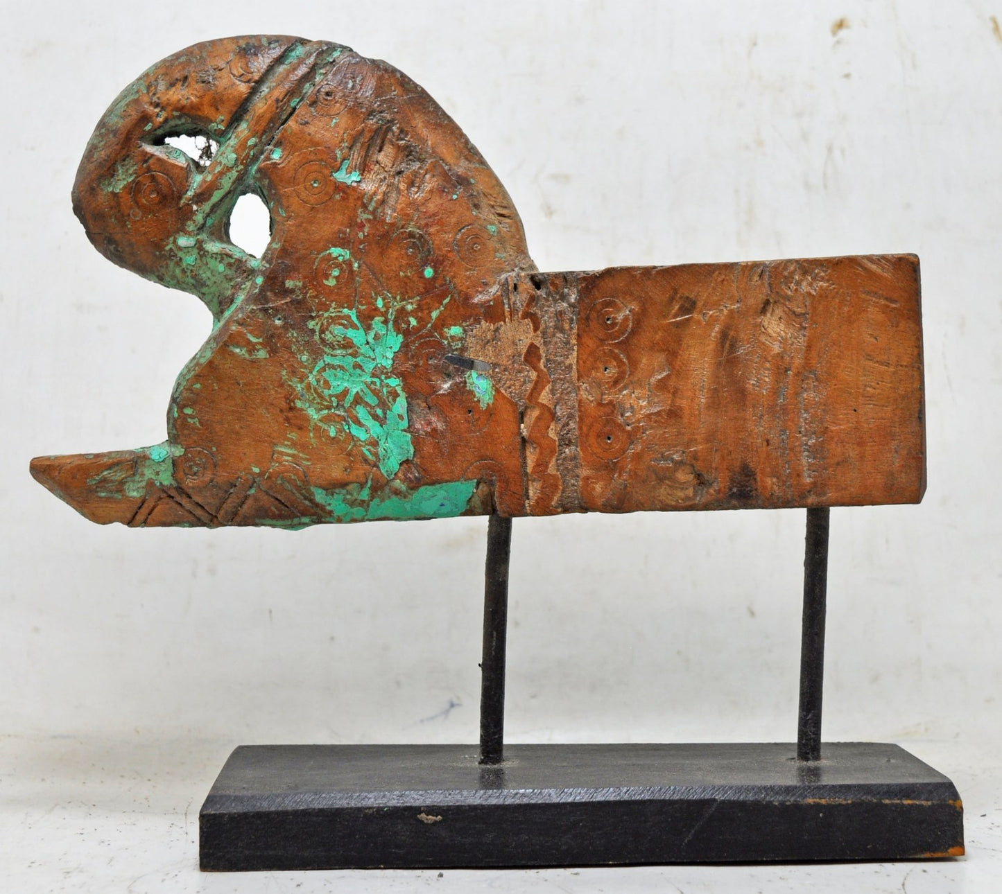 Antique Wooden Horse Head Bust Figurine Original Old Hand Carved