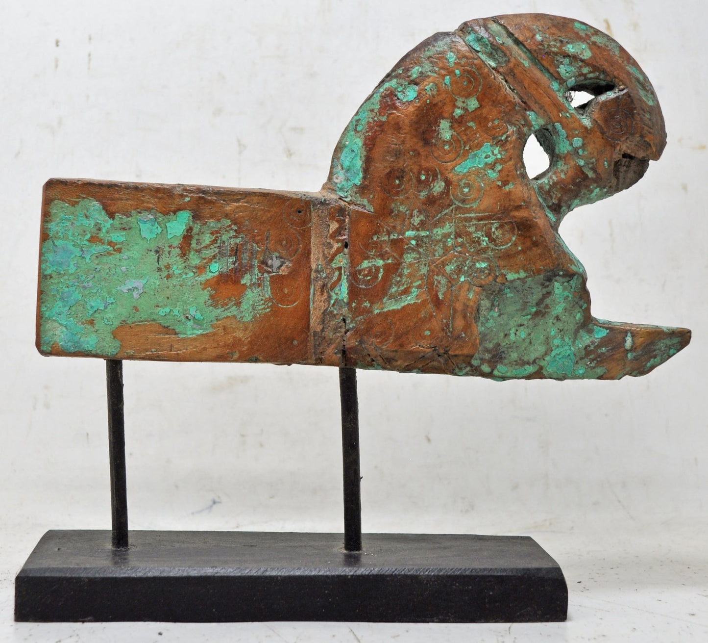 Antique Wooden Horse Head Bust Figurine Original Old Hand Carved